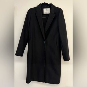 Aritzia Stedman Wool Coat in Black